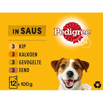 Foto van Pedigree adult maaltijdzakjes gevogelte & groenten in saus hondenvoer 12 x 100g bij jumbo