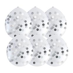 Foto van Ballonnen confetti - zilver - set van 6