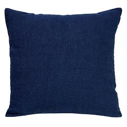 Foto van Dutch decor linn - sierkussen linnen insignia blue 45x45 cm - blauw - blauw