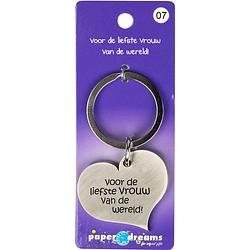 Foto van Paper dreams sleutelhanger vrouw hart 10 x 4 cm ijzer zilver