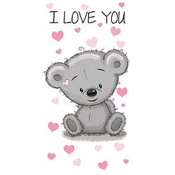 Foto van Teddybeer i love you strandlaken - 140 x 70 cm - multi