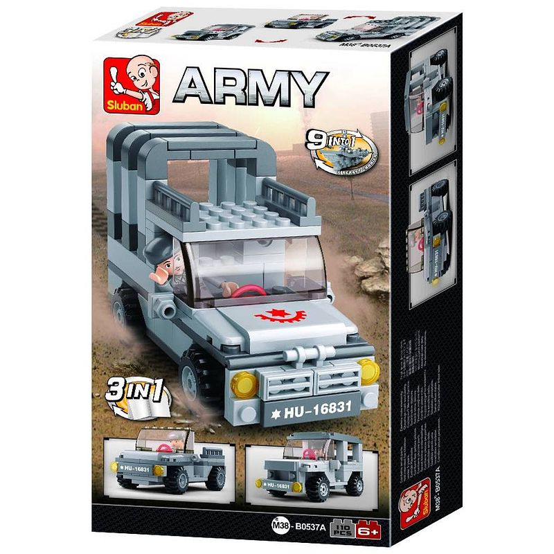 Foto van Sluban army: jeep 3-in-1 (m38-b0537a)