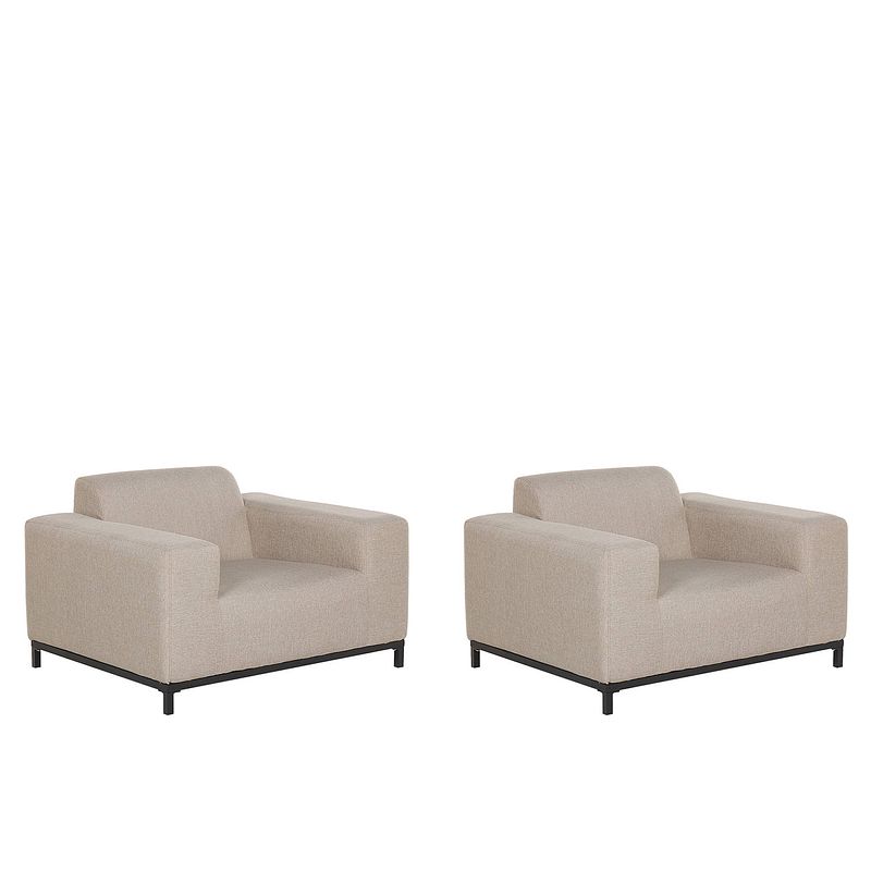 Foto van Beliani rovigo - fauteuil set van 2-beige-polyester