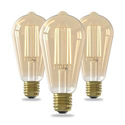 Foto van Calex filament st64 led lamp - 3 stuks - goud - e27 - 3.5w - dimbaar