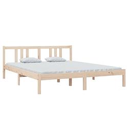 Foto van The living store houten bedframe - grenenhout - 160 x 200 cm - massief - stabiel - comfortabel