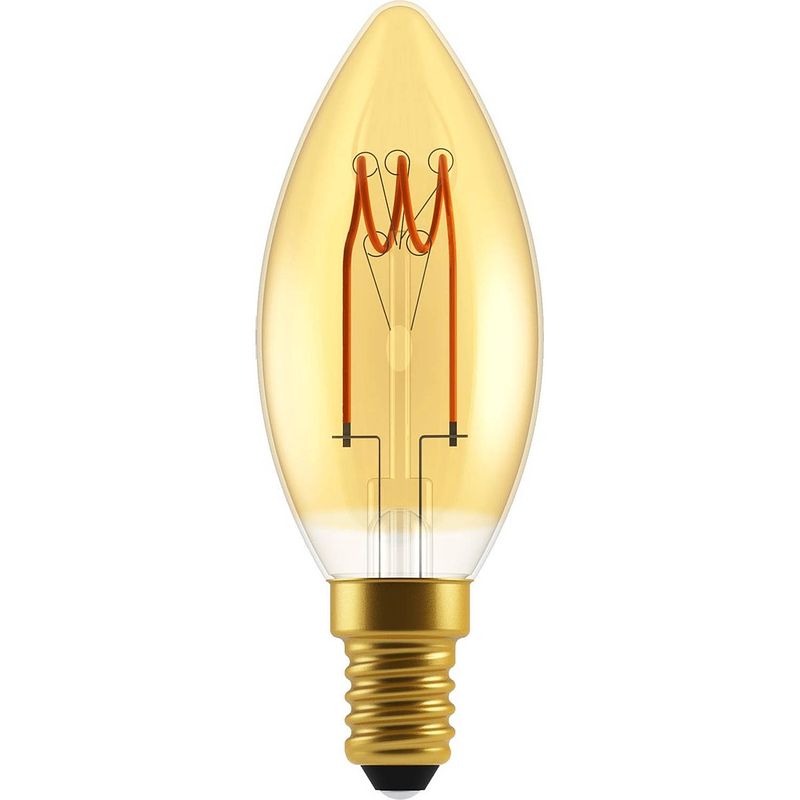 Foto van Proventa led filament lamp e14 - ‚åä 35 mm - dimbaar - warm wit - vintage led kaarslamp