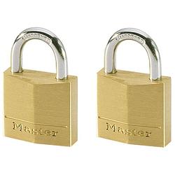 Foto van Master lock hangslot 30 mm massief messing 2 st 130eurt