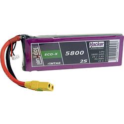 Foto van Hacker lipo accupack 7.4 v 5800 mah aantal cellen: 2 20 c softcase xt90