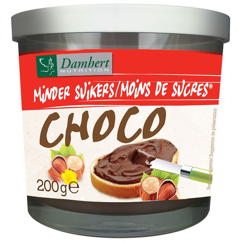 Foto van Damhert minder suikers chocopasta