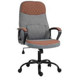 Foto van Bureaustoel met kunstleer - bureaustoelen voor volwassenen - massagestoel - stoelen - gamestoel - grijs/bruin