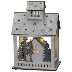 Foto van Konstsmide 3278-210 houten figuur huis, markt warmwit led warm-wit timer, schakelaar