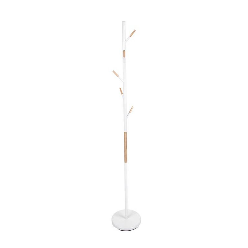 Foto van Leitmotiv - coat rack fushion white w. rubber wood