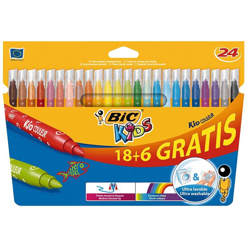 Foto van Bic kids viltstiften couleur 18+6 stuks