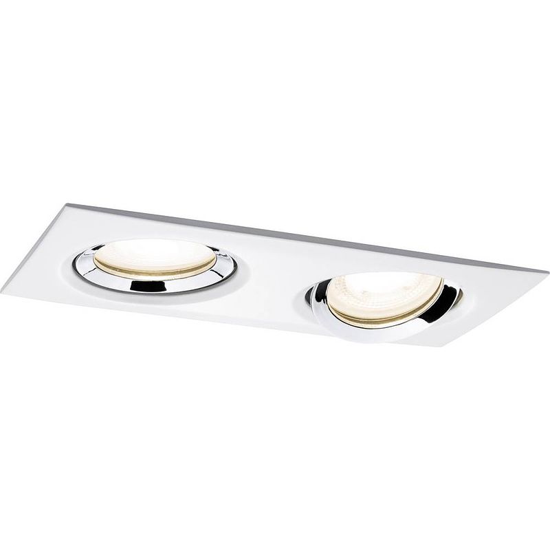 Foto van Paulmann nova led-inbouwlamp voor badkamer led gu10 14 w ip65 wit (mat), chroom