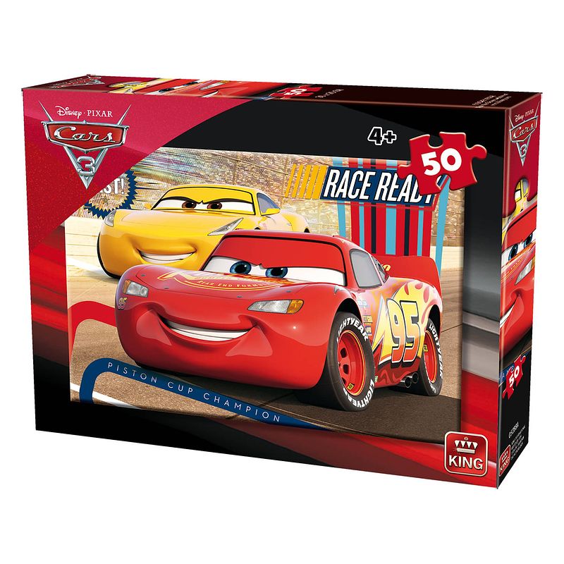 Foto van King international legpuzzel disney cars 3 rood/geel 50 stukjes