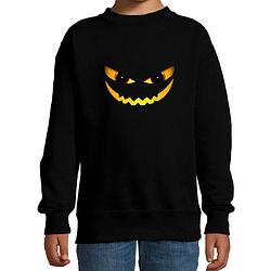 Foto van Halloween duivel gezicht horror trui zwart voor kinderen - verkleed sweater / kostuum 9-11 jaar (134/146) - feesttruien