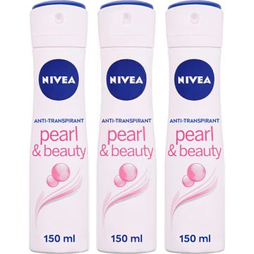 Foto van Nivea antitranspirant pearl & beauty 3 x 150ml bij jumbo