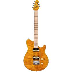 Foto van Sterling by music man axis flame maple ax3fm trans gold elektrische gitaar