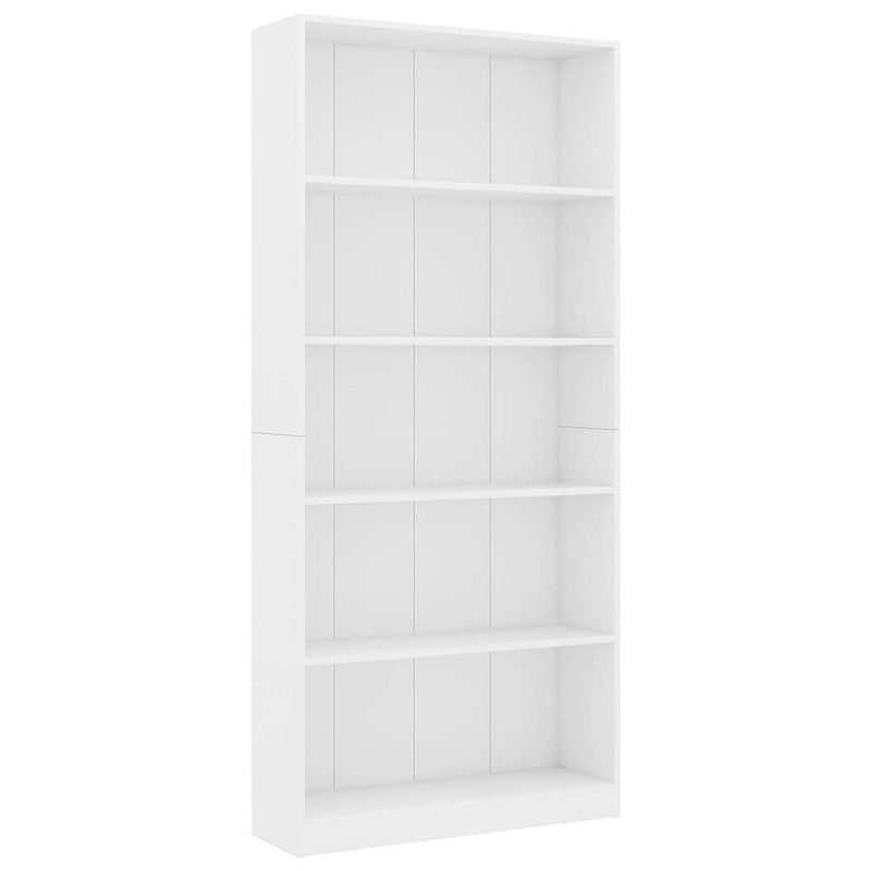 Foto van The living store boekenkast vintage - hout - 80 x 24 x 175 cm - 5-laags