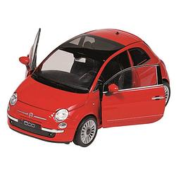 Foto van Modelauto/speelgoedauto fiat 500 2007 rood schaal 1:24/14 x 7 x 6 cm - speelgoed auto's