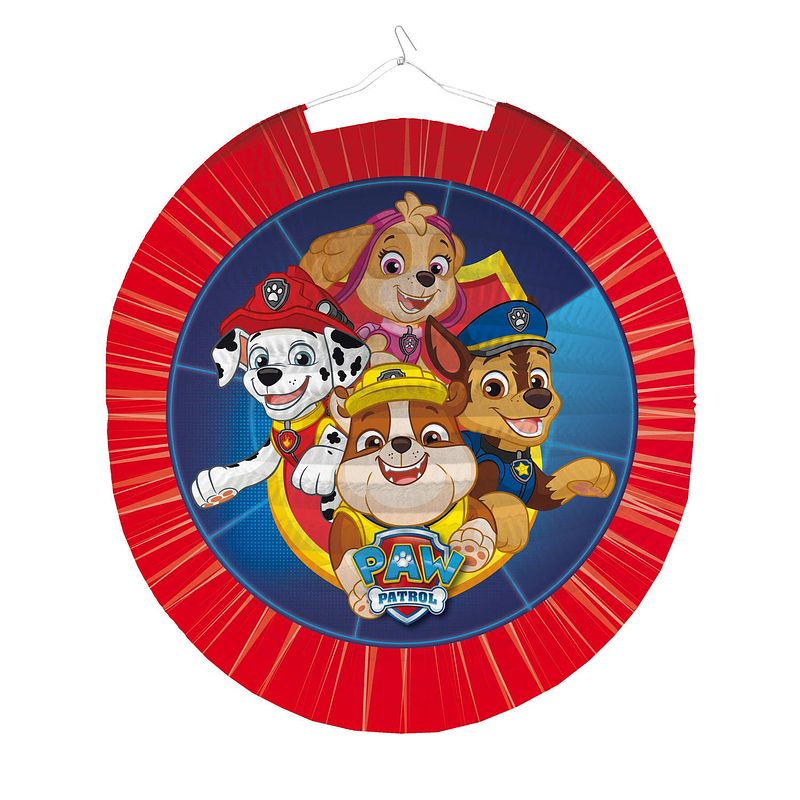 Foto van Amscan lampion paw patrol junior 25 cm rood/blauw