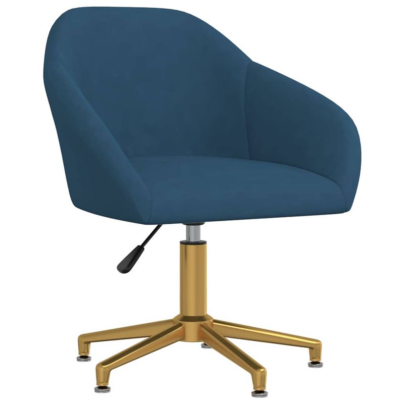 Foto van The living store eetstoelen velvet - blauw - 63x56x76-88cm - draaibaar