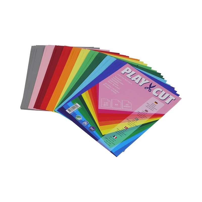 Foto van Play-cut - gekleurd papier a3 - gerecycleerd - 300g/m2 - 50 vellen