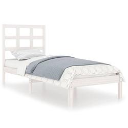 Foto van Vidaxl bedframe massief hout wit 100x200 cm