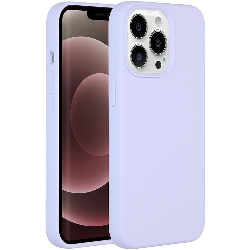 Foto van Accezz liquid silicone voor apple iphone 13 pro max telefoonhoesje paars