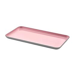 Foto van Dienblad rechthoekig melamine roze/grijs (38 x 20 x 1,5 cm)