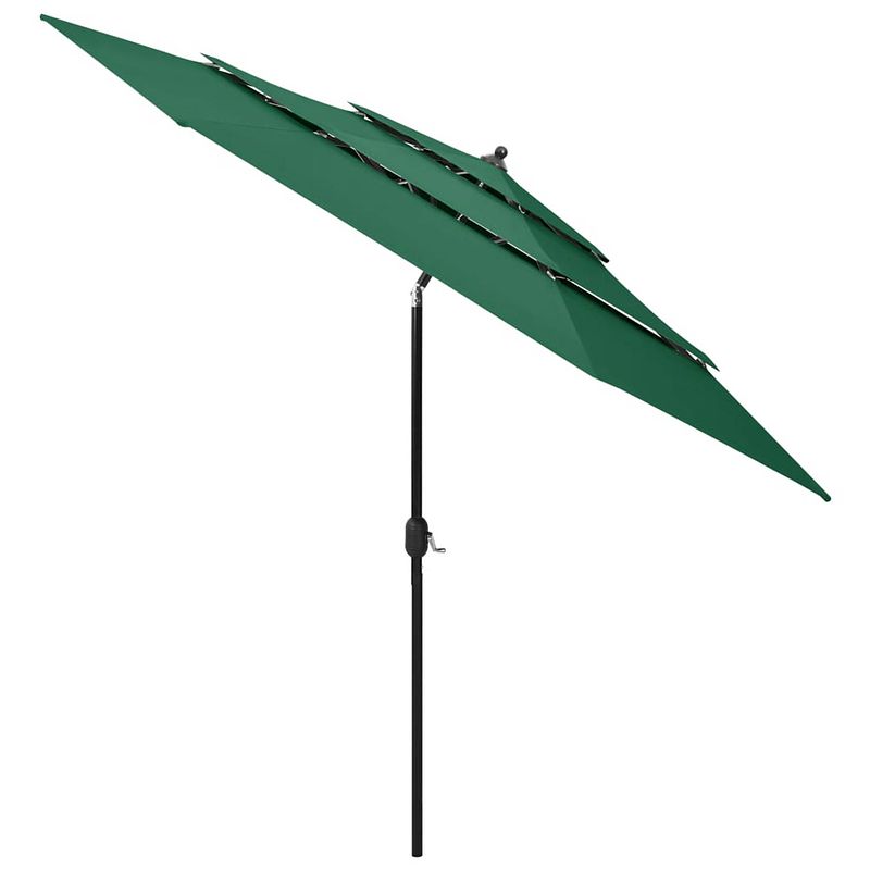 Foto van The living store parasol 3-laags - 300 x 243 cm - groen - polyester