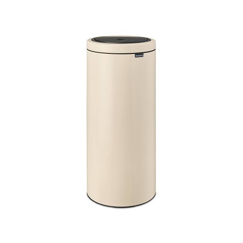 Foto van Brabantia touch bin flat top afvalemmer 30 liter met kunststof binnenemmer - soft beige