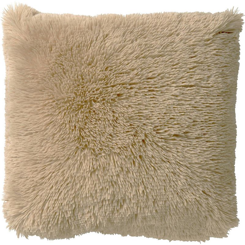 Foto van Dutch decor fluffy - sierkussen unikleur pumice stone 60x60 cm - beige - beige