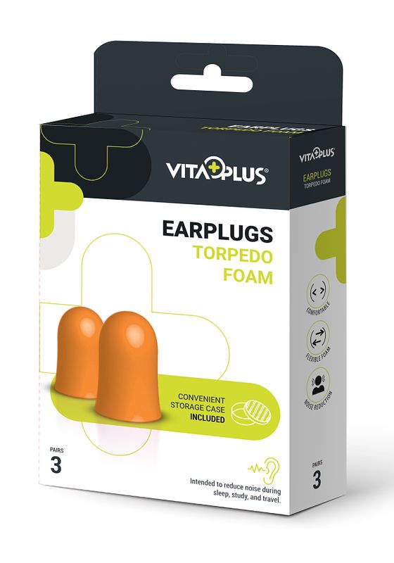 Foto van Vitaplus earplugs torpedo foam