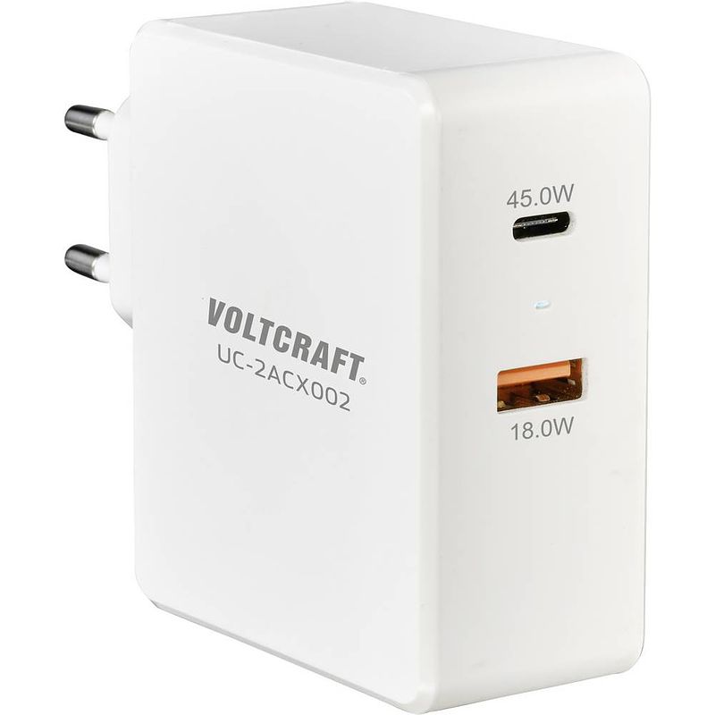 Foto van Voltcraft uc-2acx002 vc-11744740 usb-oplader thuis uitgangsstroom (max.) 3000 ma 2 x usb, usb-c bus (power delivery)