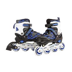 Foto van Toys amsterdam inlineskates junior aluminium blauw/zwart mt 31-34