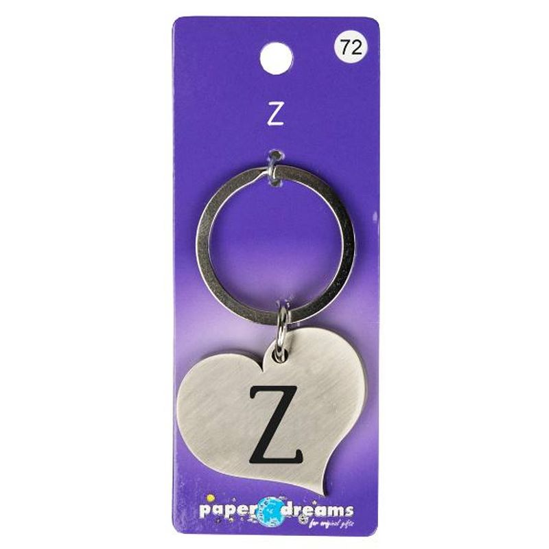 Foto van Paper dreams sleutelhanger hart letter z 10 x 4 cm staal zilver