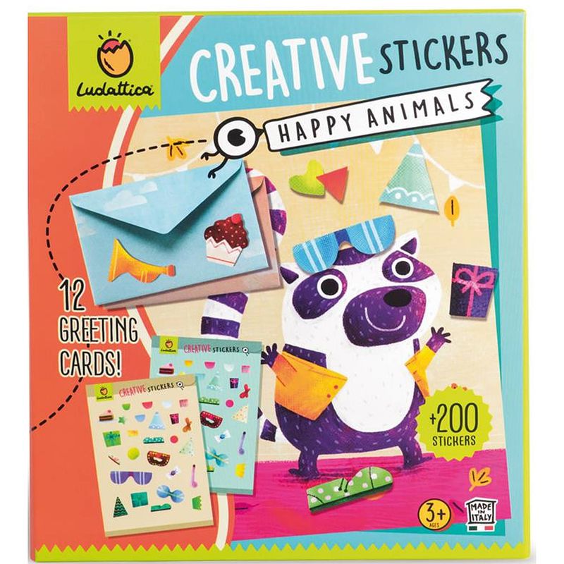 Foto van Ludattica stickers creative - happy animals junior 200 stuks