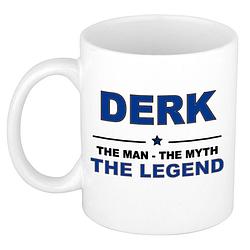 Foto van Derk the man, the myth the legend cadeau koffie mok / thee beker 300 ml - naam mokken