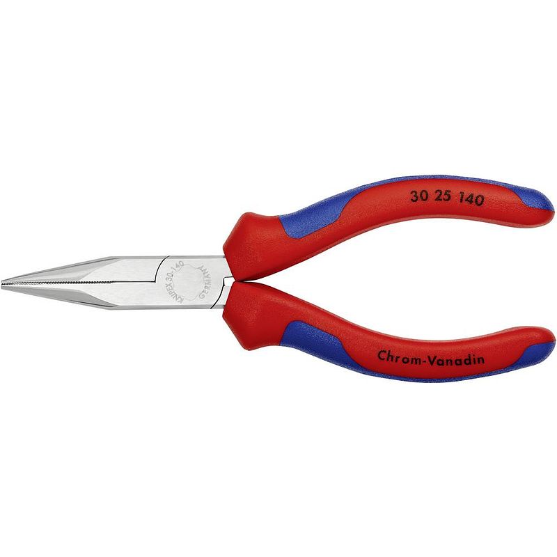 Foto van Knipex 30 25 140 elektronica en fijnmechanica platte rondbektang recht 140 mm