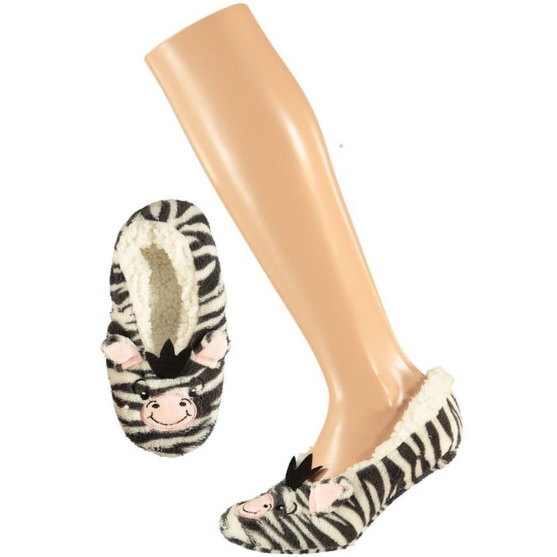 Foto van Meisjes ballerina pantoffels/sloffen zebra maat 28-30 - sloffen - kinderen