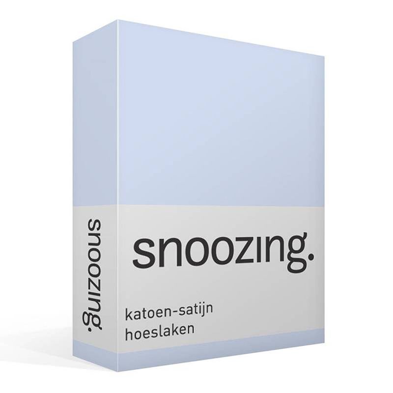 Foto van Snoozing - katoen-satijn - hoeslaken - 80x220 - hemel