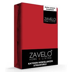 Foto van Zavelo hoeslaken katoen strijkvrij rood-lits-jumeaux (180x200 cm)