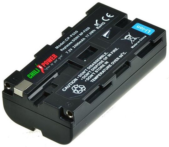 Foto van Chilipower np-f330 / np-f550 accu voor sony - 2400mah