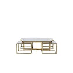 Foto van Light & living - salontafel macara set van 5 - 100x100x40cm - goud