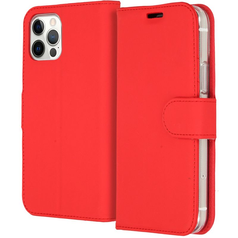 Foto van Accezz wallet softcase bookcase iphone 12 (pro) telefoonhoesje rood
