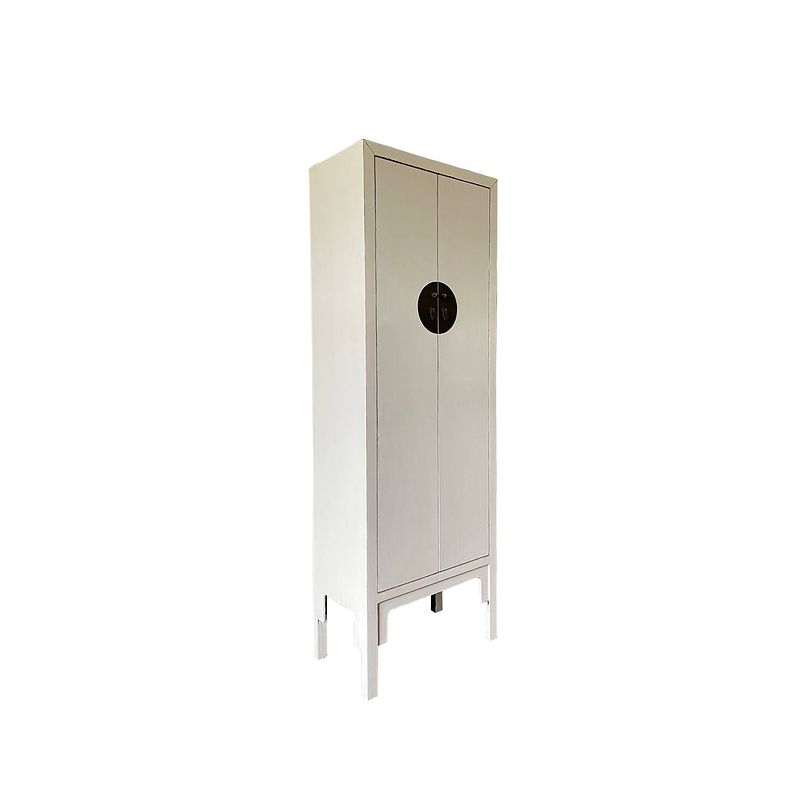 Foto van Ptmd adeline white elmwood cabinet high 2 doors