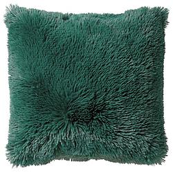 Foto van Dutch decor fluffy - kussenhoes unikleur galapagos green 60x60 cm - groen - groen