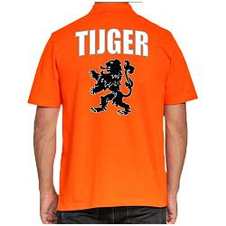 Foto van Holland fan polo t-shirt tijger oranje met leeuw voor heren l - feestshirts