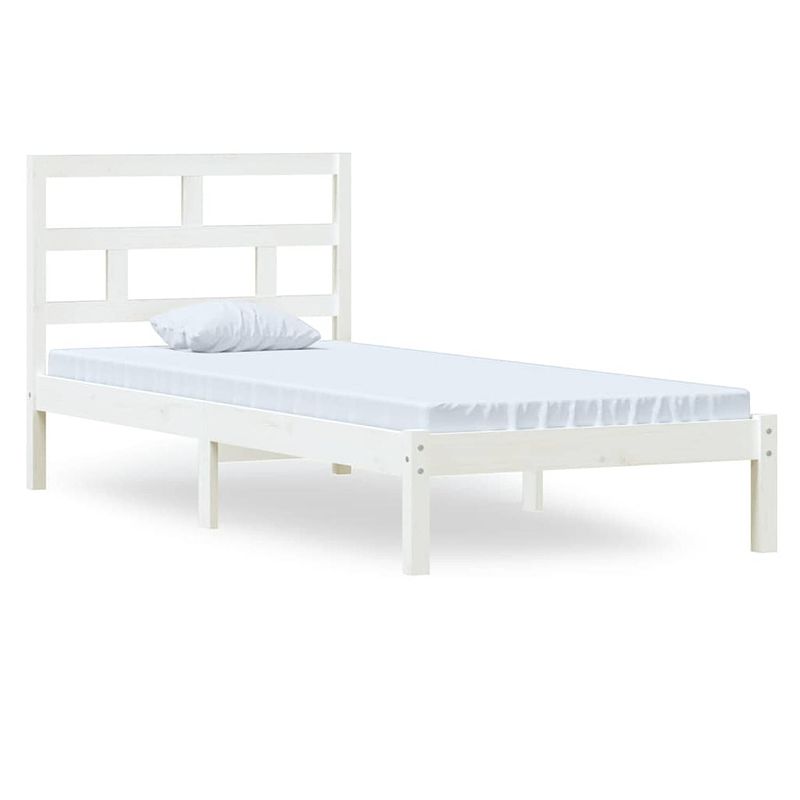 Foto van Vidaxl bedframe massief grenenhout wit 100x200 cm